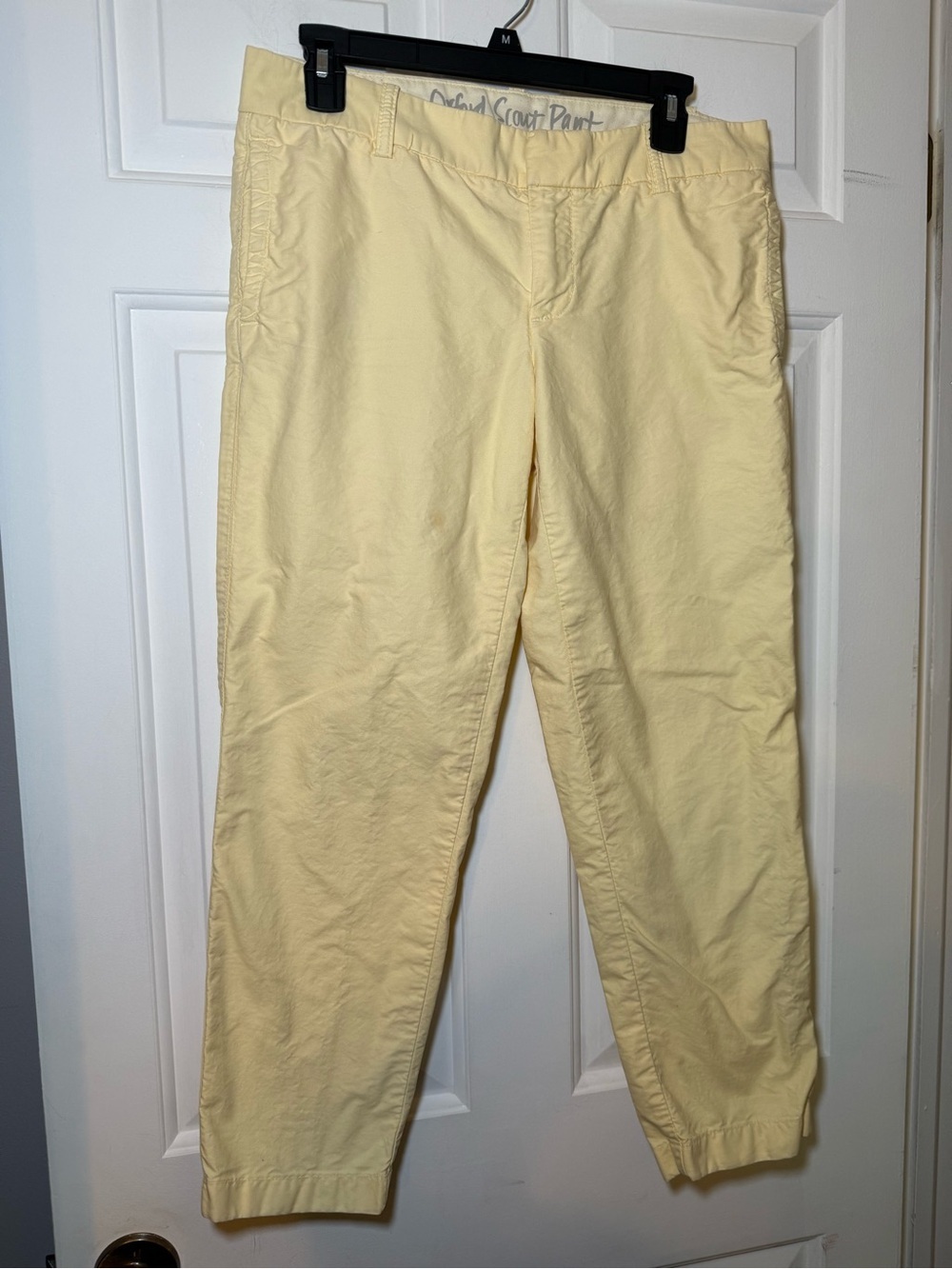 J Crew Oxford Scout Ankle Pant Sz 4 Butter Yellow City Fit Cotton Summer Vibes